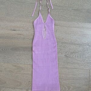 Elegant Lavender Halter Dress